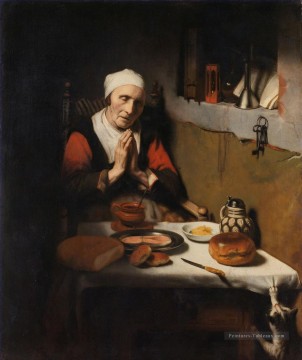 Prière Baroque Nicolaes Maes Peinture à l'huile